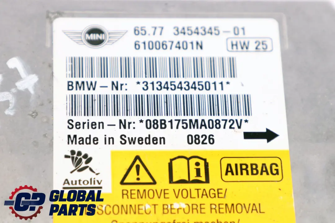 Mini Cabrio R57 R57N LCI Moduł Sensor Poduszek Airbag 3454345