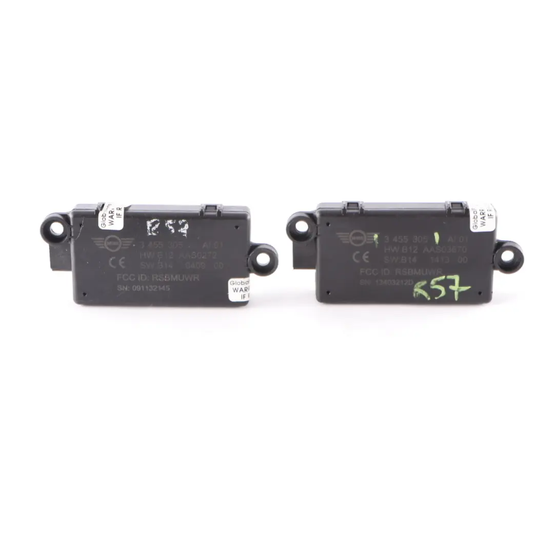 2 x Mini R57 R58 R59 DWA Sistema Alarma Puerta Módulo de Control Set 3455305