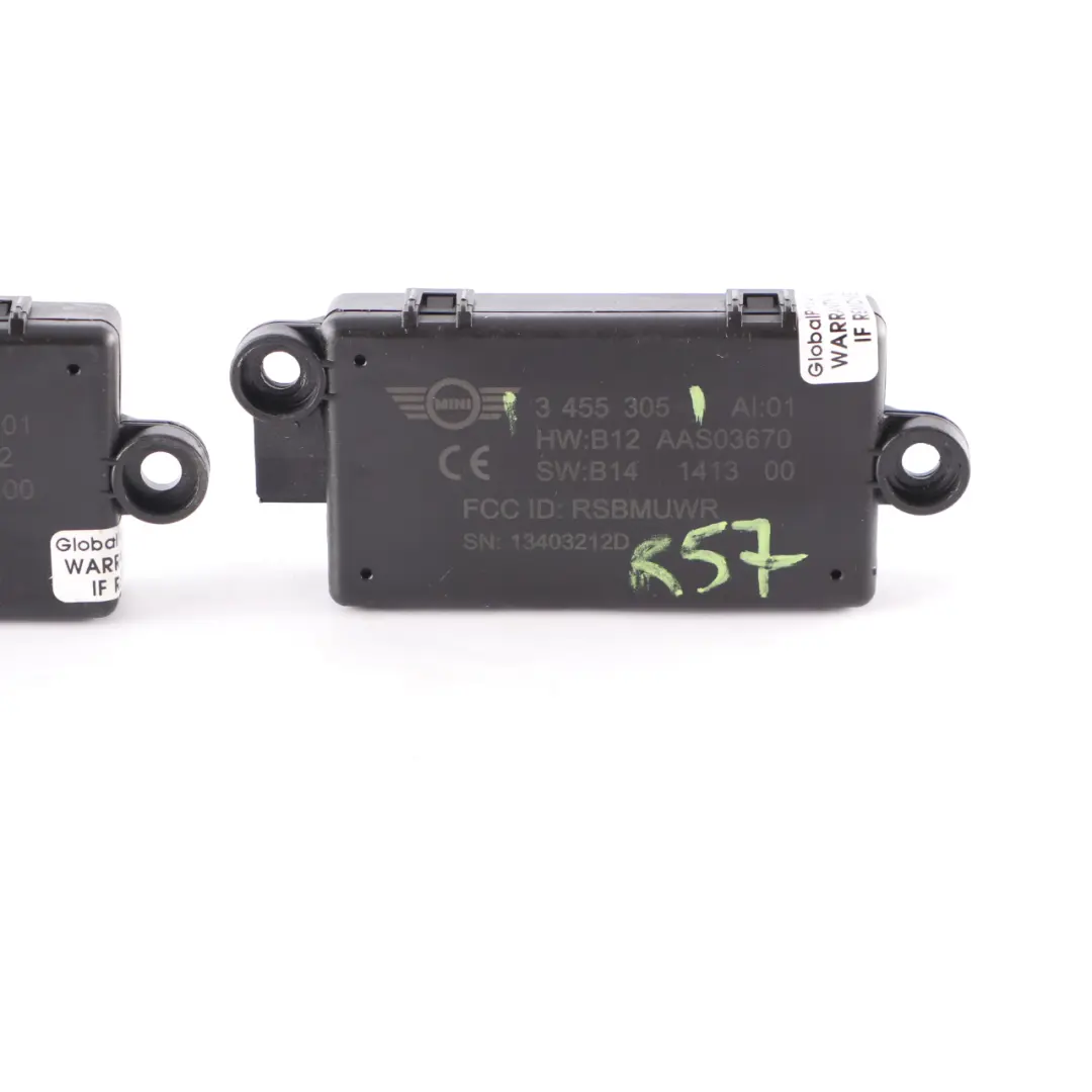 2 x Mini R57 R58 R59 DWA Sistema Alarma Puerta Módulo de Control Set 3455305