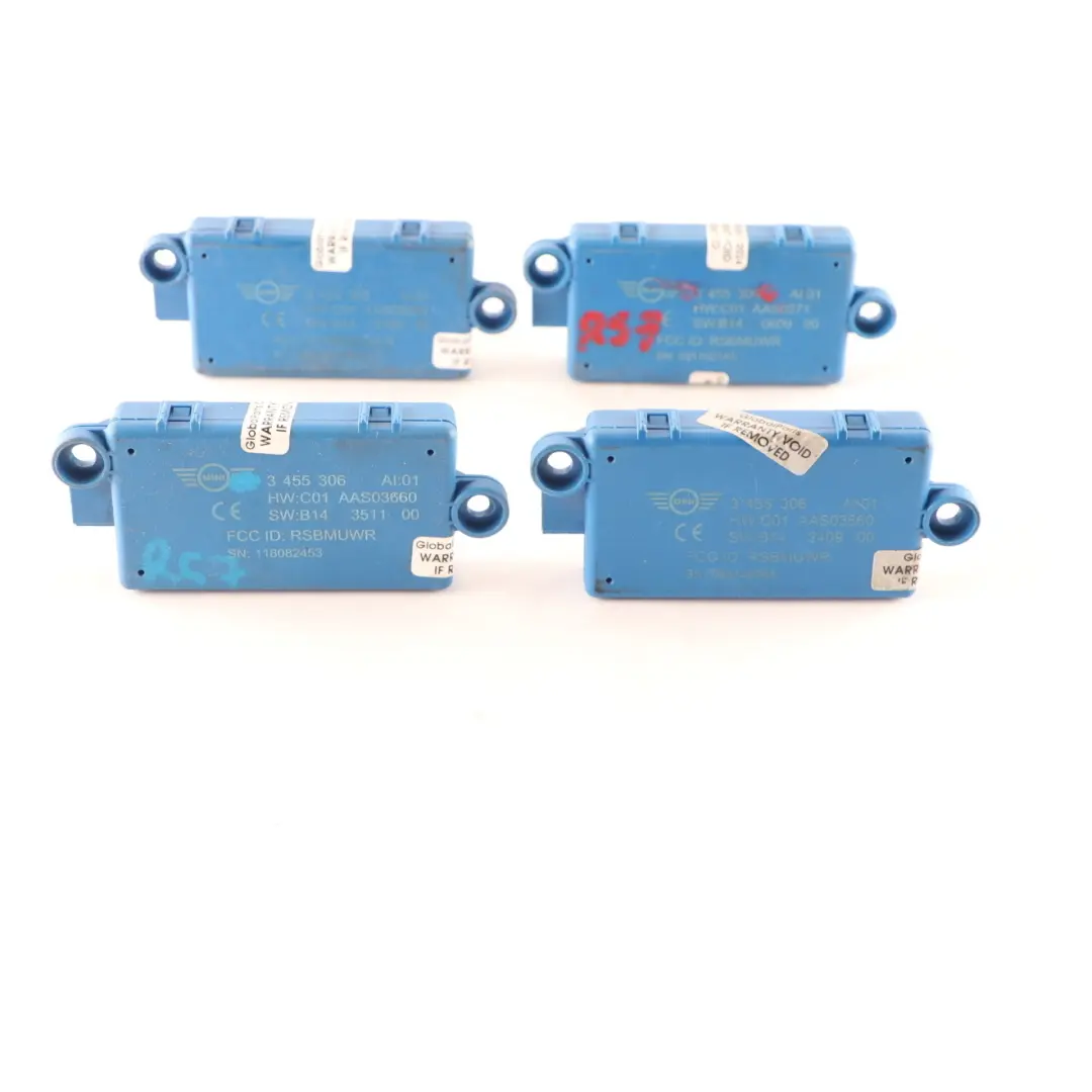 4 x Mini R57 Cabrio DWA Puerta Sistema Alarma Módulo de Control Set 3455306