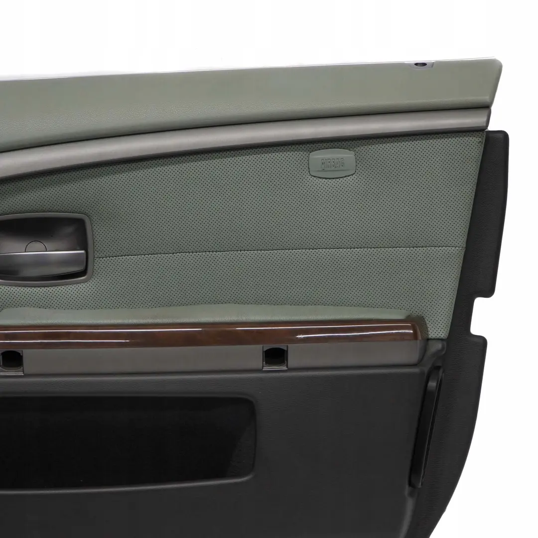 BMW E65 E66 Delantero Derecho Tarjeta De Puerta De cuero Nasca Verde Forro Trim