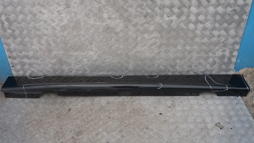 BMW E87 Bas de porte Couverture Seuil gauche Noir Saphir Metallique 475