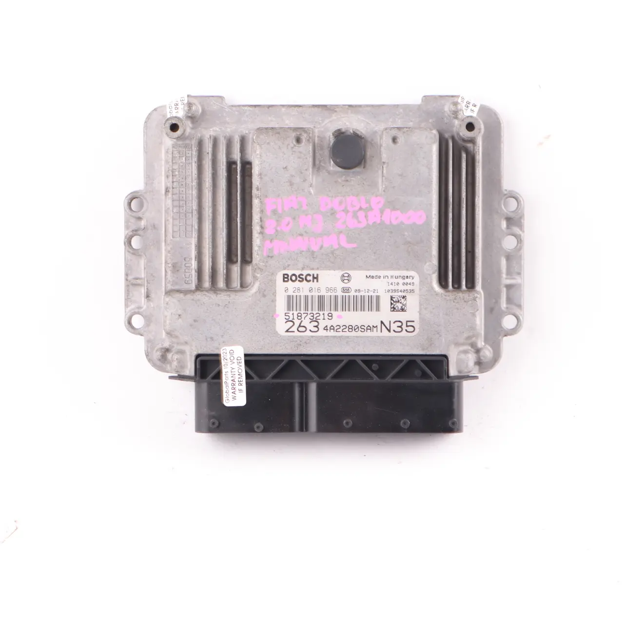 Fiat Doblo 2.0 M-jet Diesel 163HP Engine Control Unit Module ECU 51873219 Manual