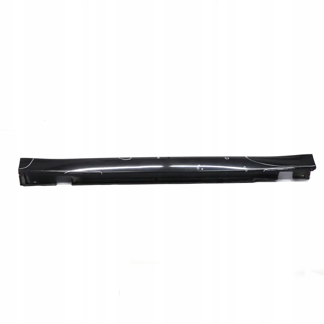 BMW E66 Long Door Sill Cover Skirt Left Black Sapphire - 475