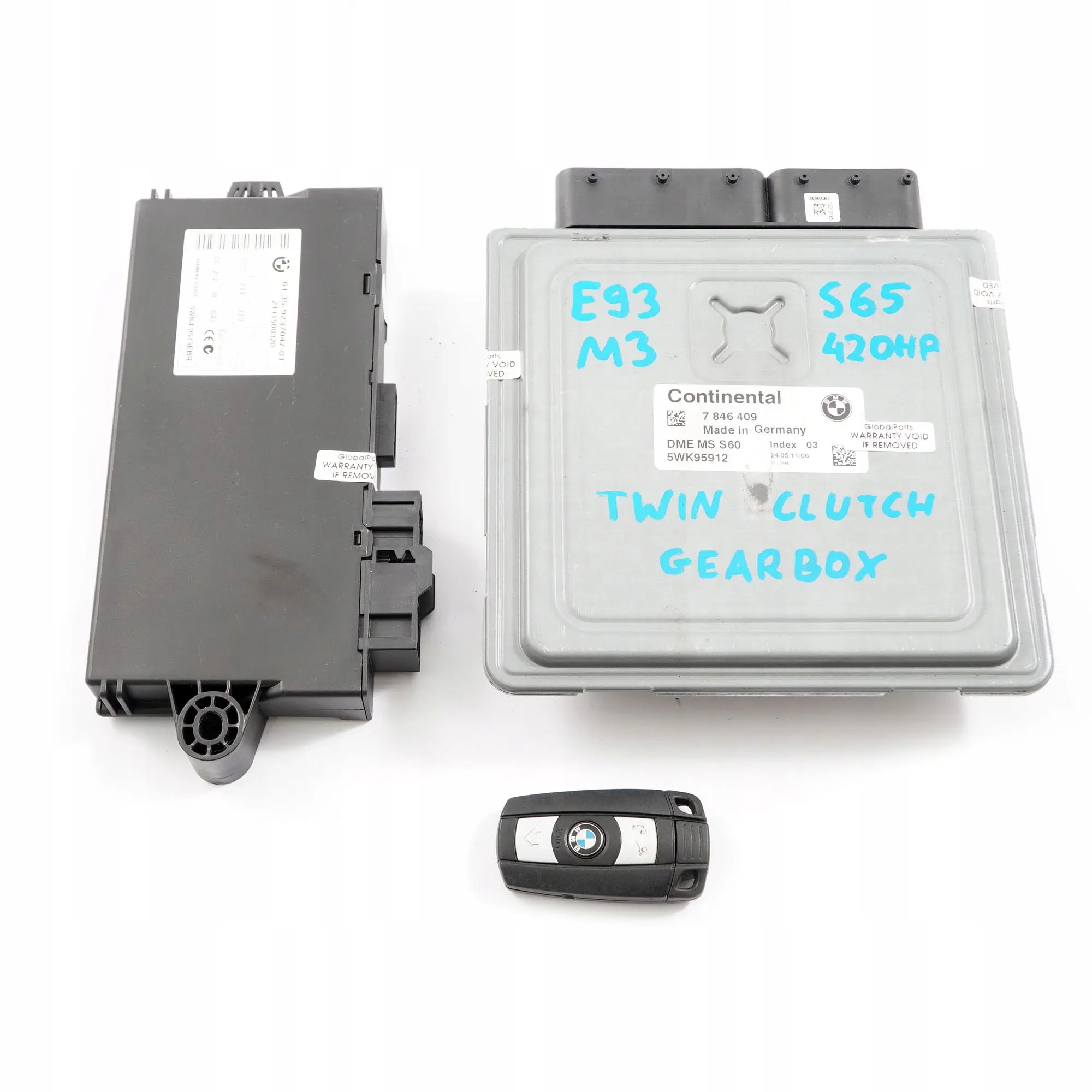 BMW E90 E92 E93 M3 Engine S65 420HP ECU Control Unit Kit DME 7846409 + CAS3 Key