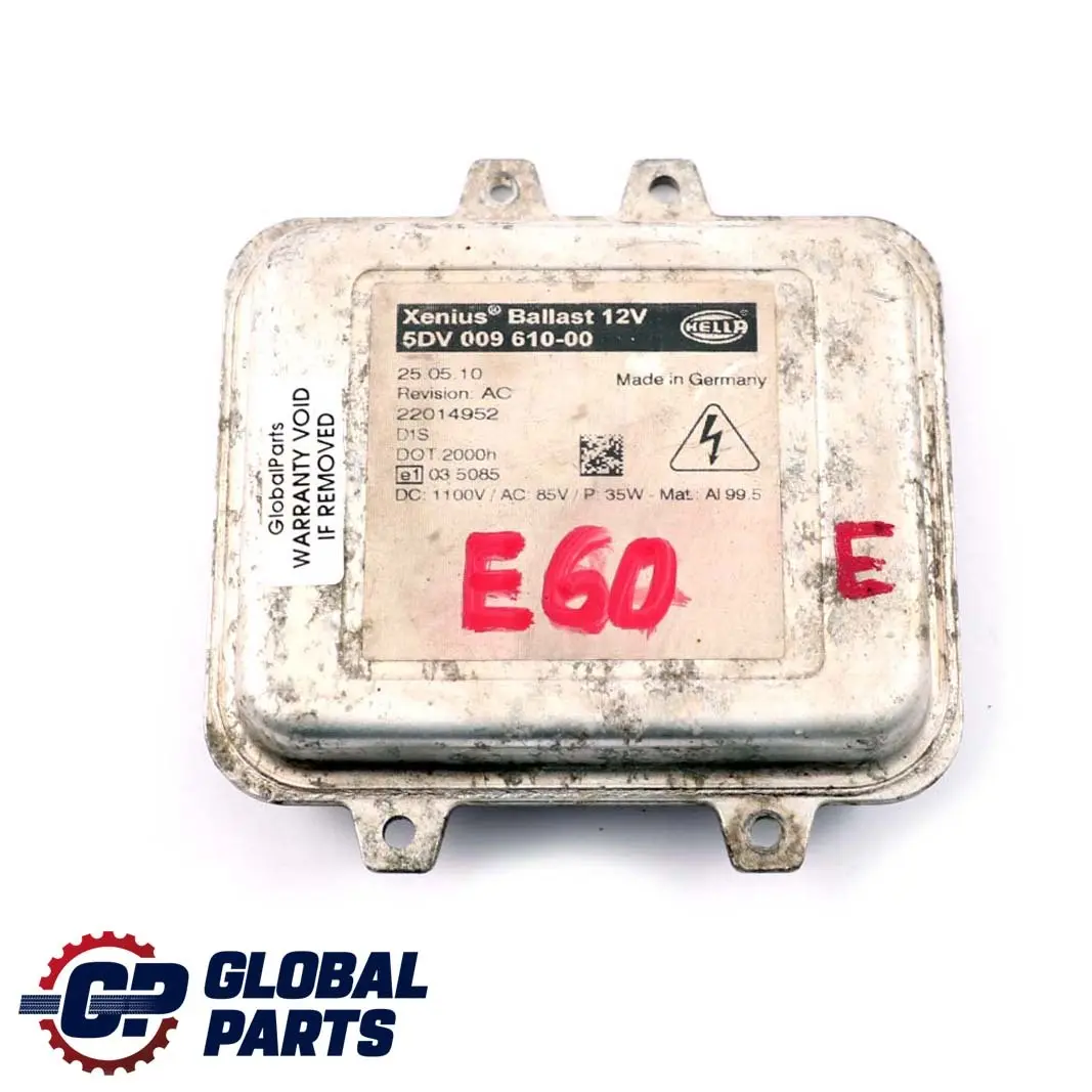 *BMW 5 E60 Hella Xenon Steuergerät LWR Leistungsmodul ECU 5DV 009 610-00