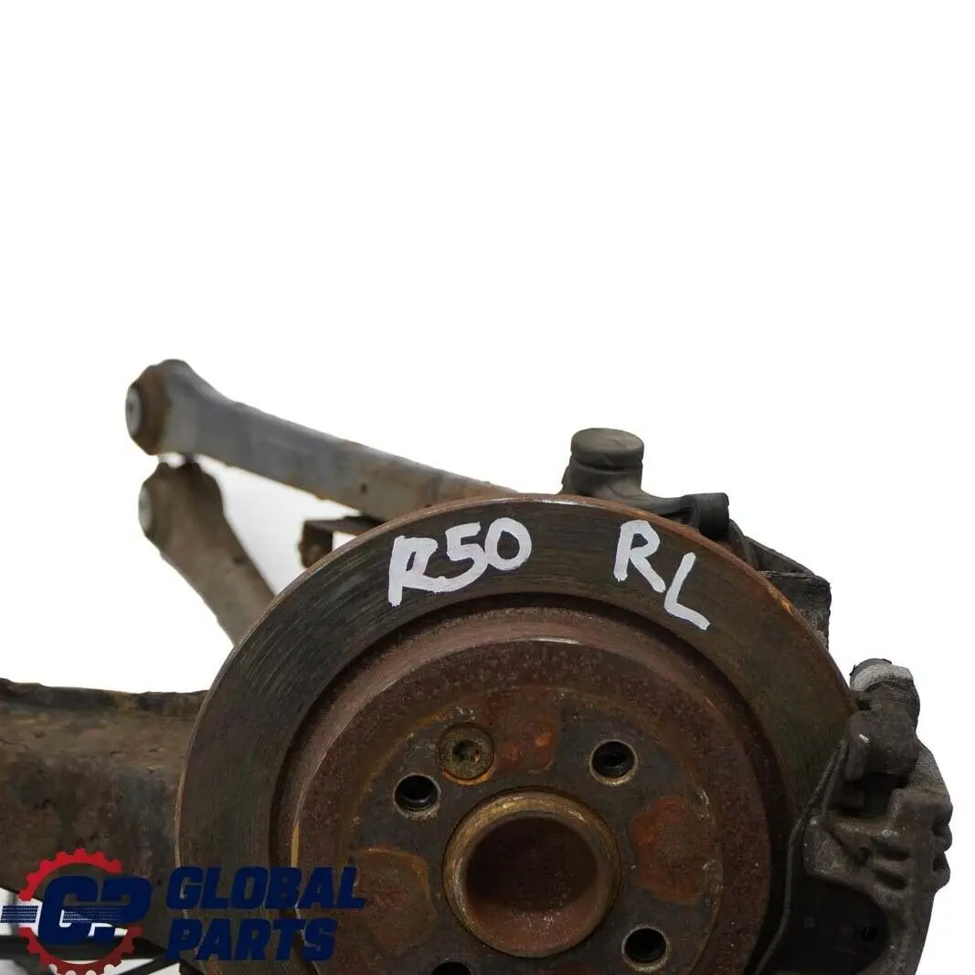 Mini Cooper R50 R52 R53 Cooper trasera izquierda Pierna Freno Suspension Hub