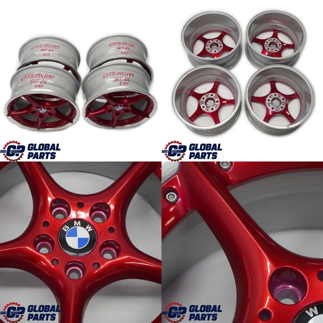 BMW Z4 Series E85 E86 Red Complete Set 4x Alloy Wheel Rim 18" Star Spoke 108