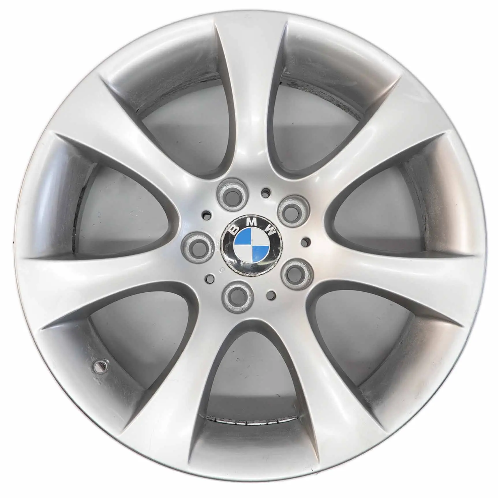 BMW 5er E60 E61 Silberne Leichtmetallfelge 18" 8J ET:20 Sternspeiche 124 6760617