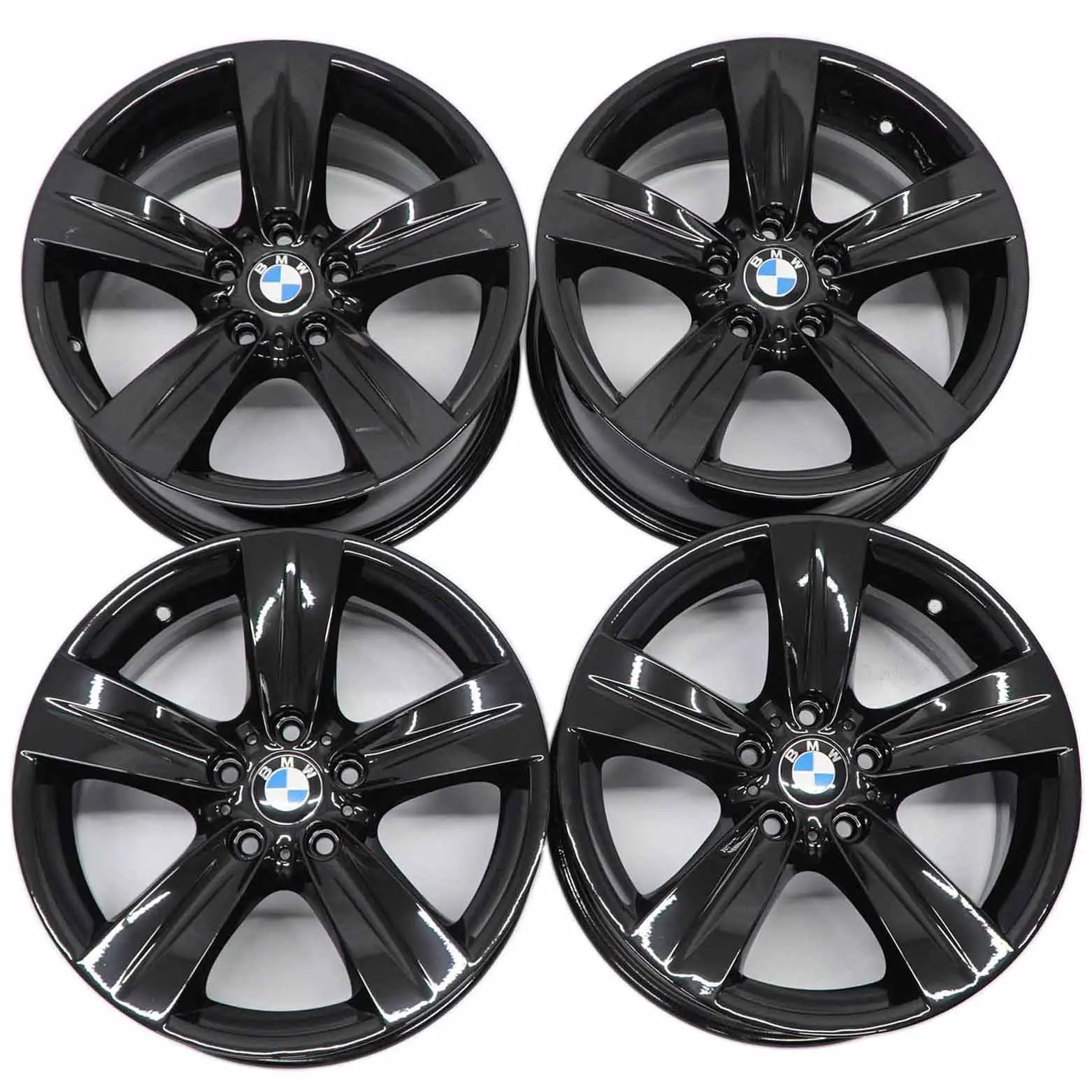 BMW E90 E91 Set Complet 4x Jante Alliage Noir 18" Rayons Etoilés 189