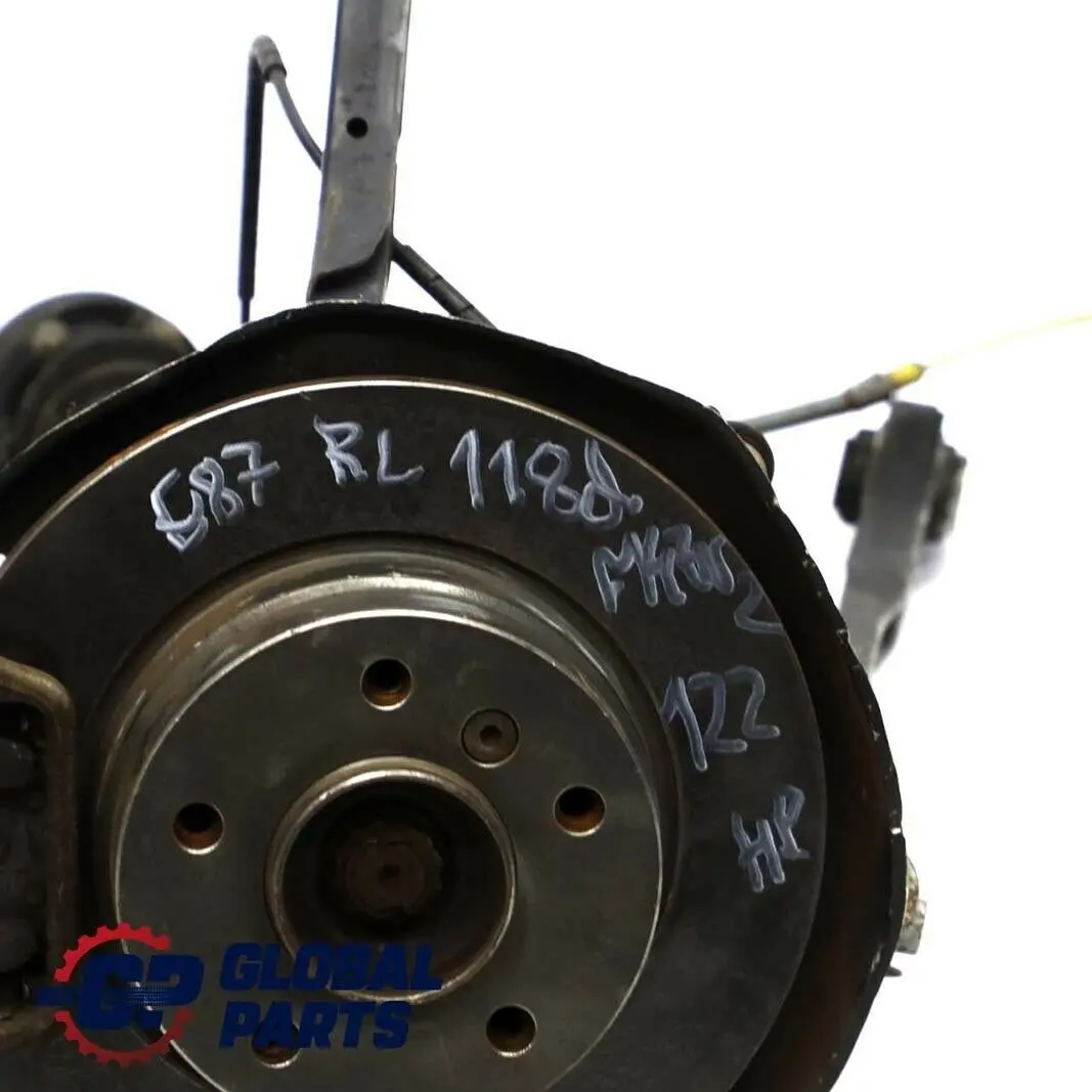 BMW E87 118d M47N2 trasera izquierda  Pierna Suspension Eje Freno Disco Hub