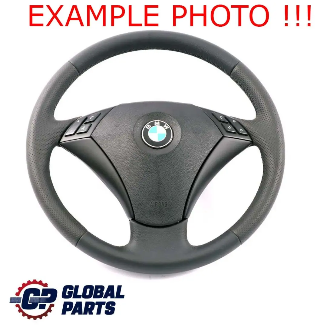 BMW 5 Series E60 E61 New Black Leather Steering Wheel