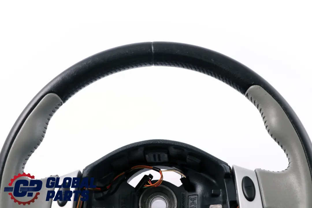 Mini Cooper R50 R53 2 Spoke Black / Grey Leather Steering Wheel Multifunctional