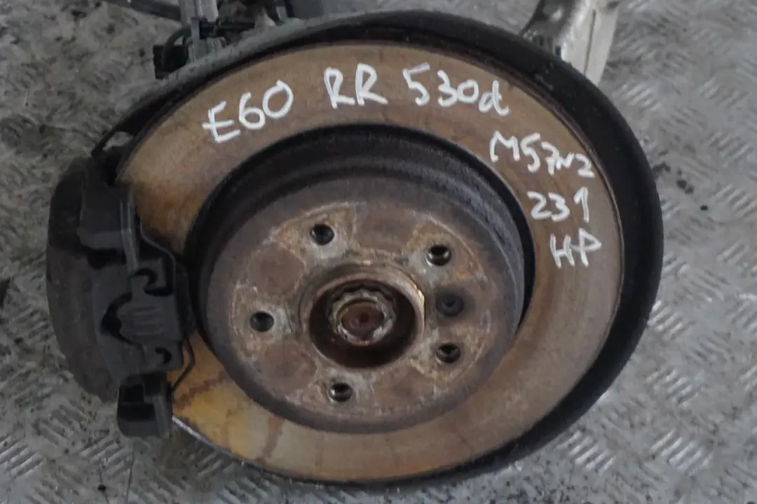 BMW 5 E60 530d M57N M57N2 Rear Right O/S Hub Leg Carrier Brake Disc Caliper