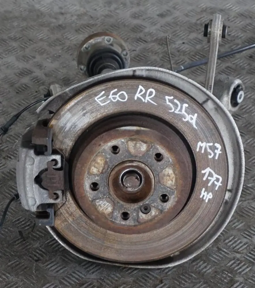 BMW E60 525d M57N Rear Right O/S Suspension Hub Leg Carrier Brake Disc Caliper