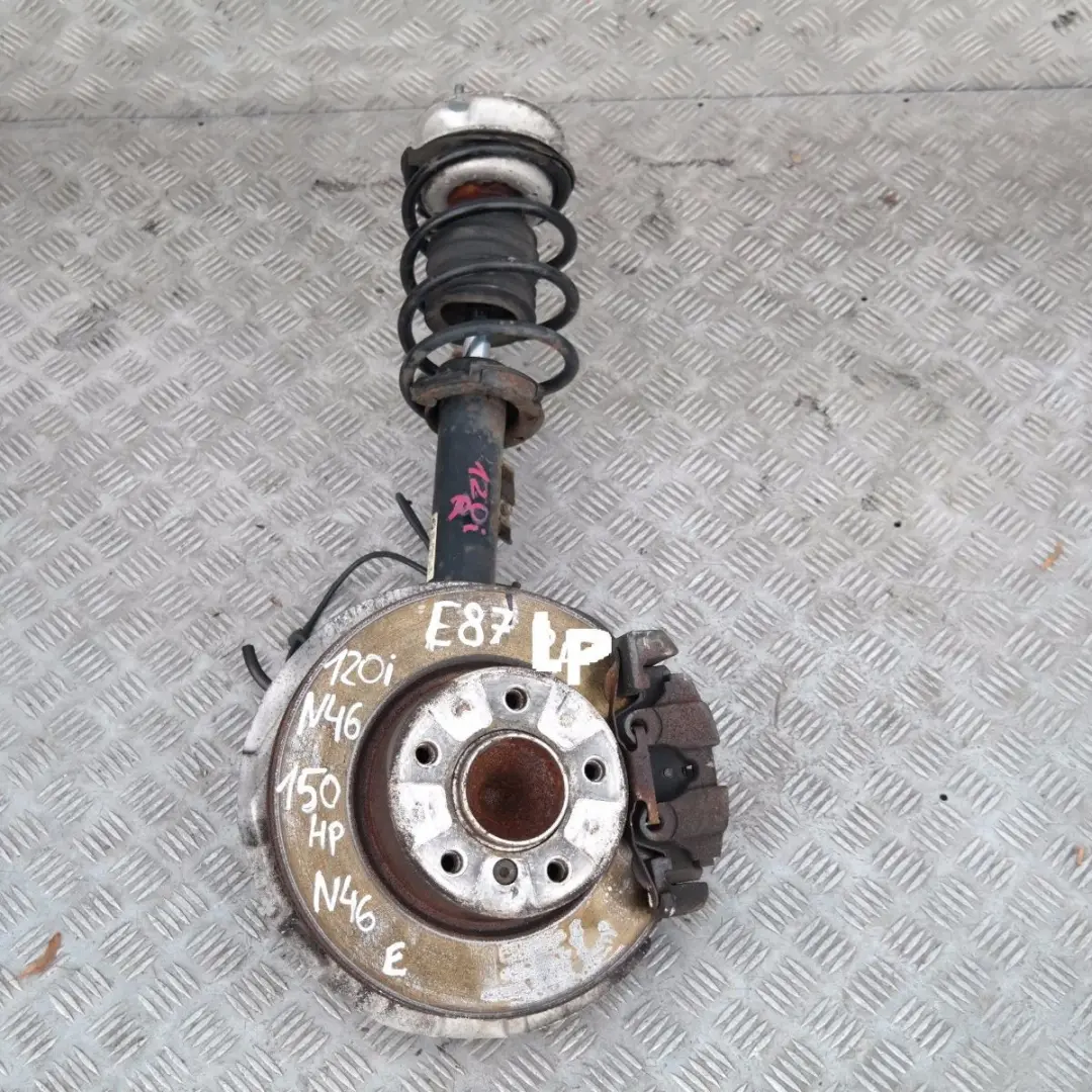 BMW E87 120i N46 Frente Izquierda Spring Strut Freno Suspension Pierna Hub