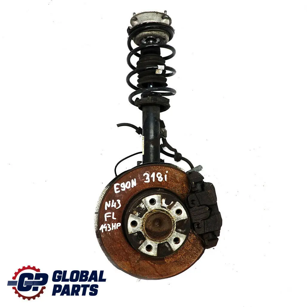 BMW E90 318i N43 Frente Izquierda Primavera Strut Pierna Freno Suspension Hub