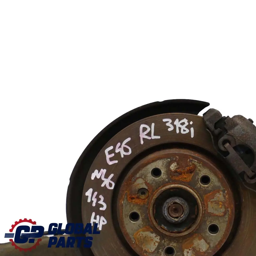 BMW E46 318i N46 Trasera Izquierda Suspension Pierna Disco Freno Rueda Cubo Eje