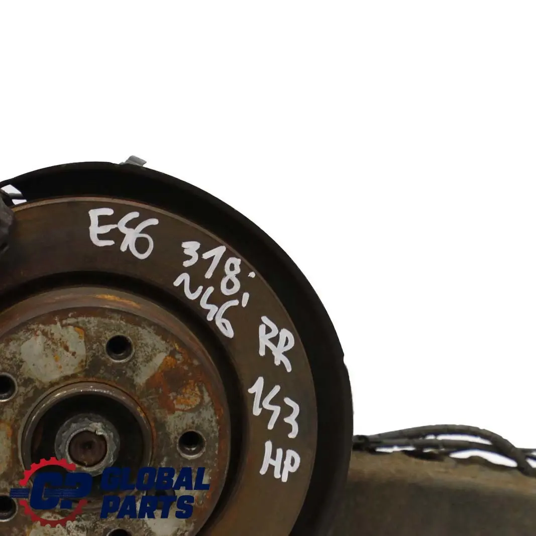 BMW E46 318i N46 Trasero Derecho Suspension Pierna Disco De Freno Rueda Cubo Eje