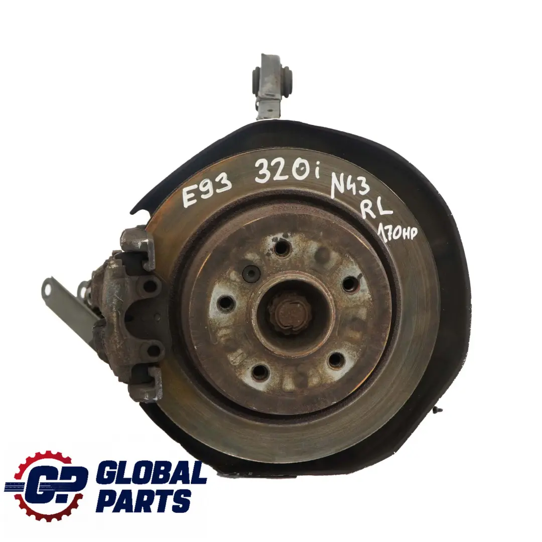 BMW E93 320i N43 Eje Trasero Izquierdo  Suspension Pierna Freno Disco Hub