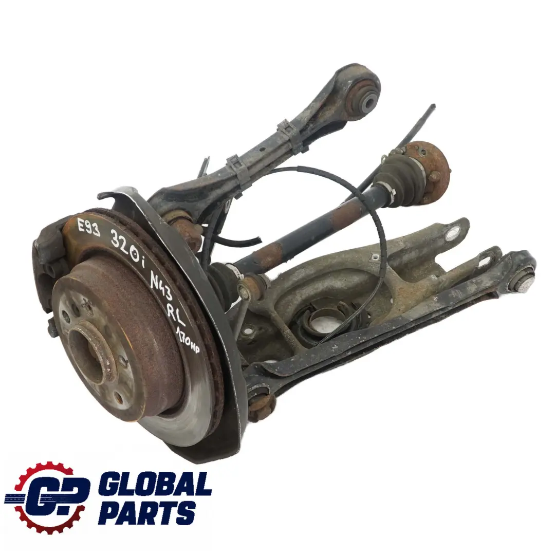 BMW E93 320i N43 Eje Trasero Izquierdo  Suspension Pierna Freno Disco Hub