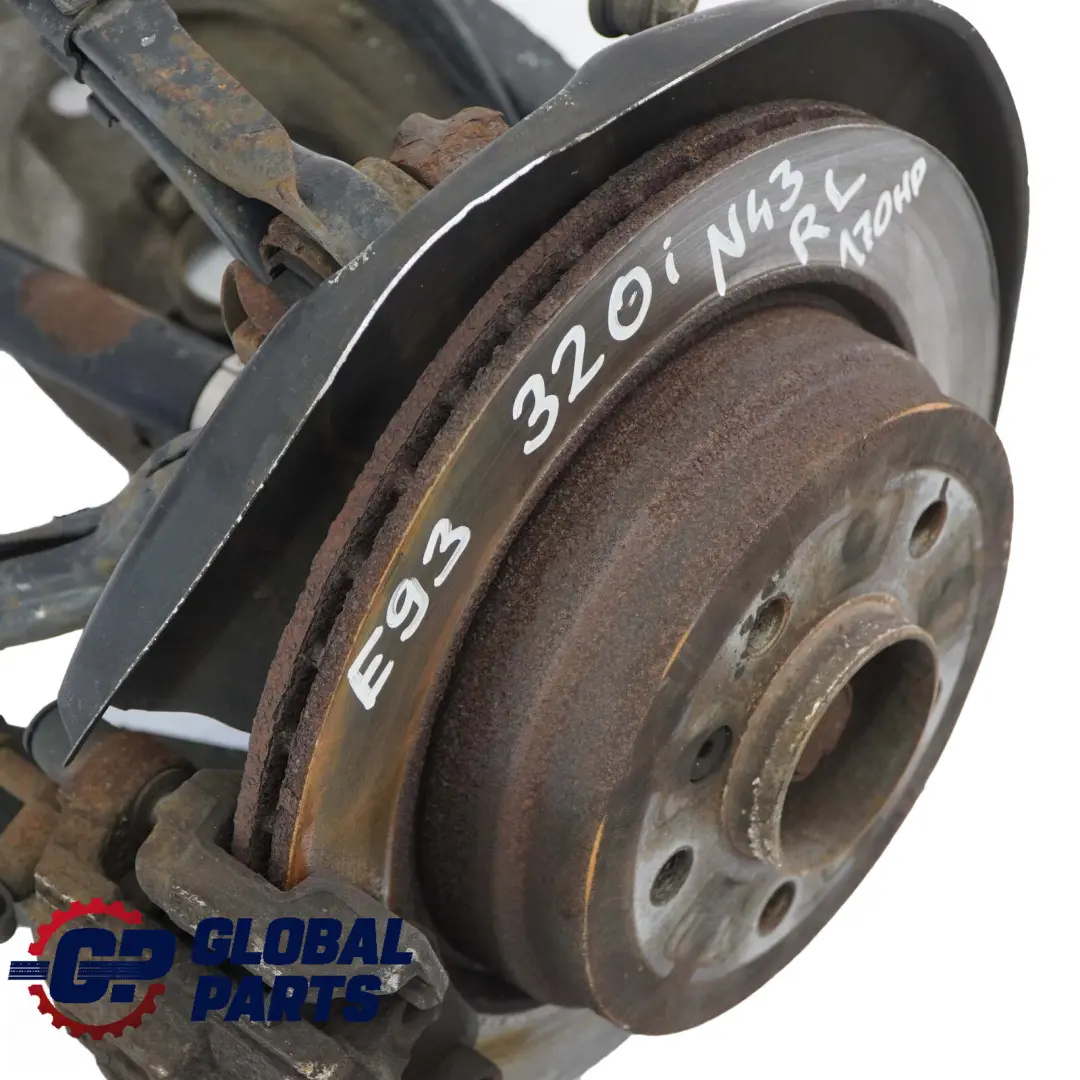 BMW E93 320i N43 Eje Trasero Izquierdo  Suspension Pierna Freno Disco Hub