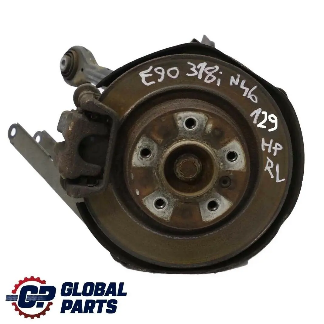 BMW E90 318i N46 Trasera Izquierda Pierna Suspension Carrier Hub Disco De Freno