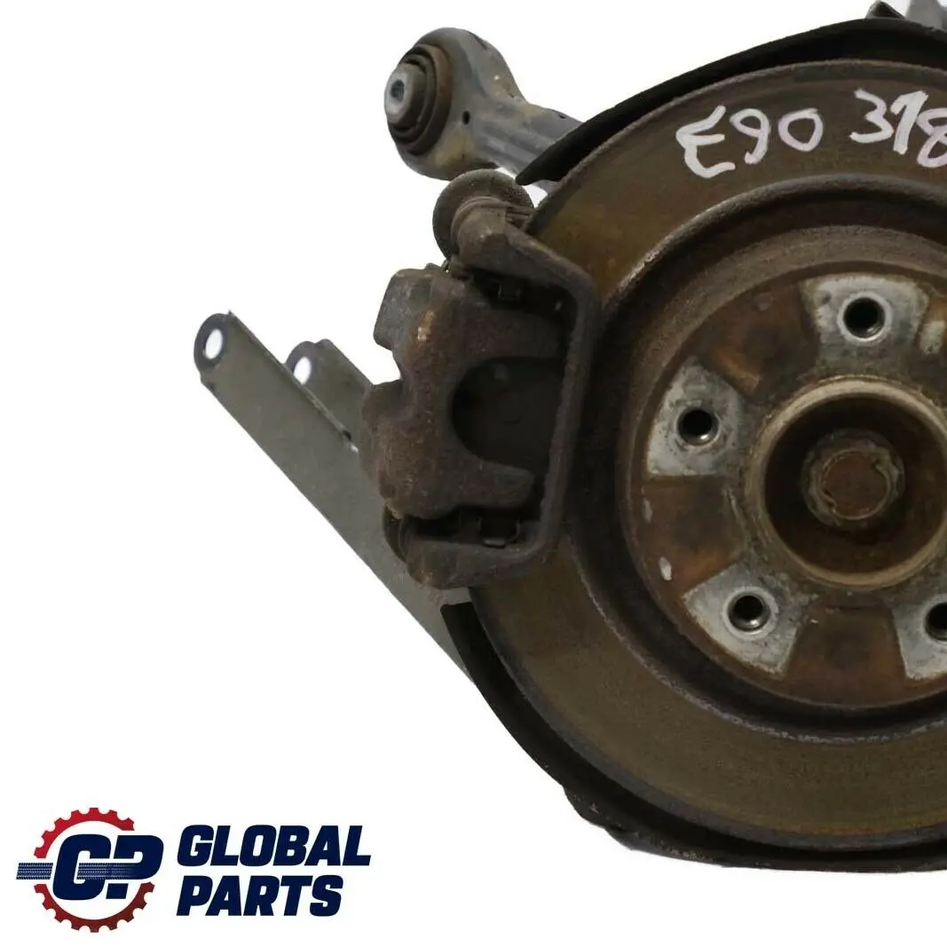 BMW E90 318i N46 Trasera Izquierda Pierna Suspension Carrier Hub Disco De Freno