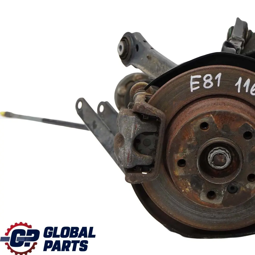 BMW E81 116i 2.0 N43 Trasero Izquierdo Suspension Pierna Eje Freno Disco