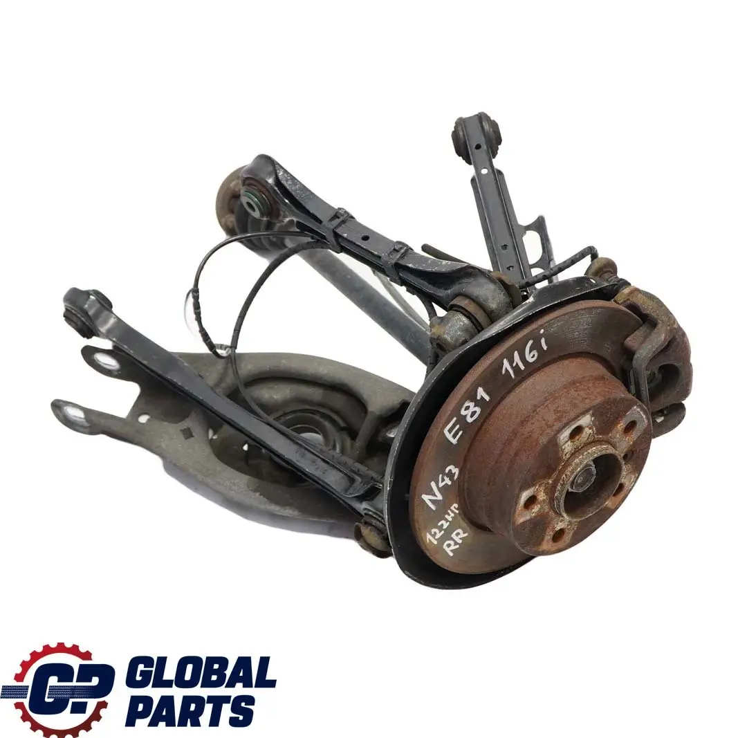 BMW E81 116i 2.0 N43 Trasera Derecha O / S Suspension Pierna Eje Disco De Freno