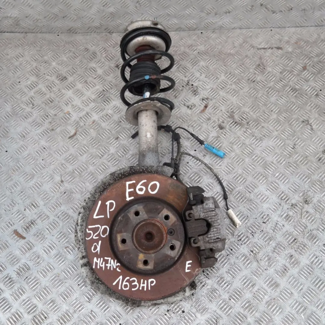 BMW E60 520D M47N2 DELANTERO IZQUIERDO MUELLE PUNTAL BUJE PATA PINZA DE FRENO