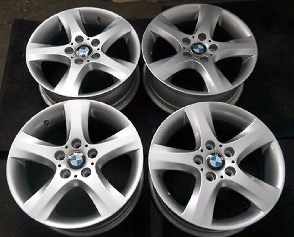 GENUINE BMW E81 E82 E87 E88 Complete Set 4x Wheel Alloy Rim 17" spider spoke 142  - SKU 6775623 - Part number 6775622  6775623
