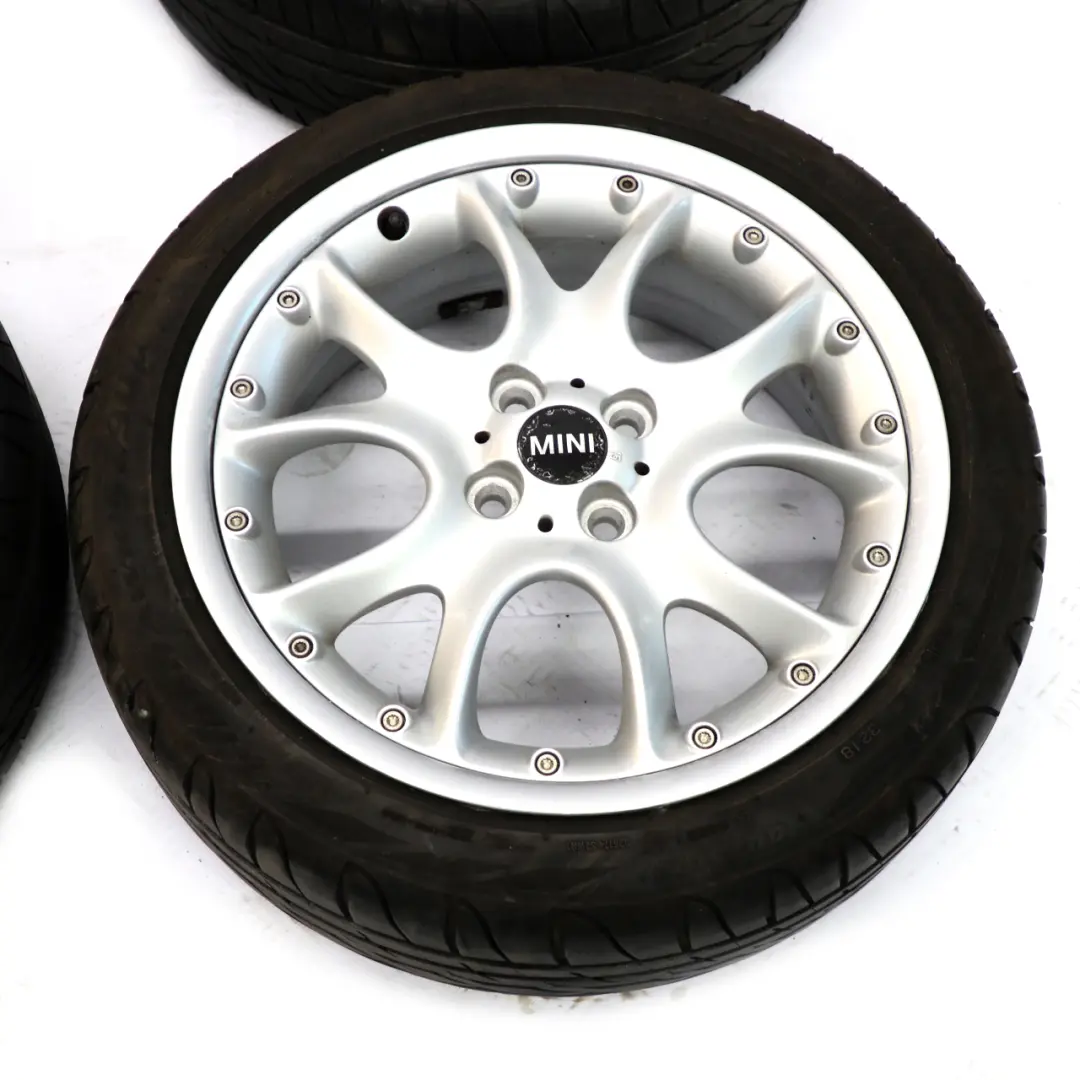 Mini R50 R55 R56 Set Complete 4x Wheel Alloy Rim Tyres 17" 7J Web Cross Spoke 98