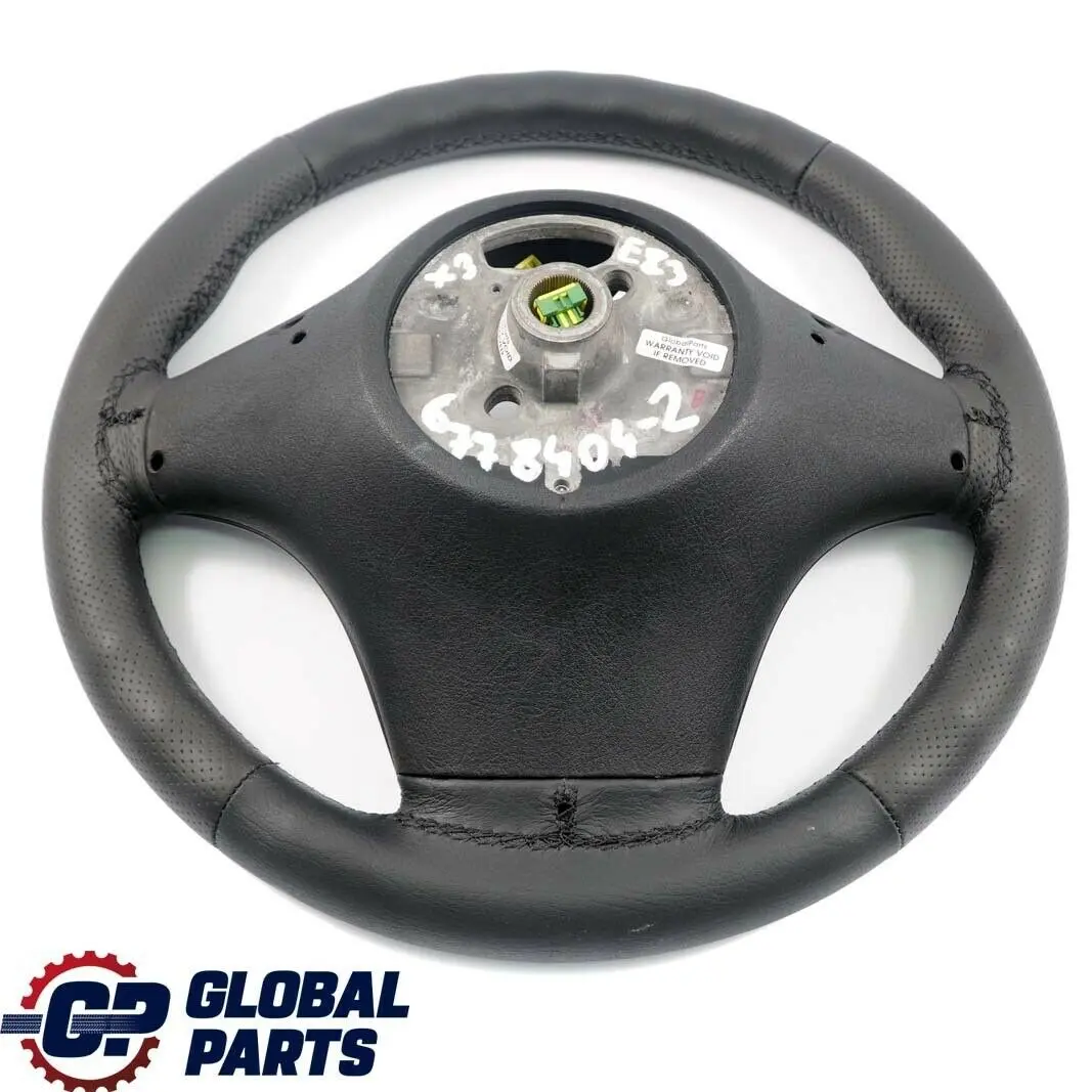 BMW X3 X5 Series E53 E83 NEW Black Leather Sport Steering Wheel Black Threads