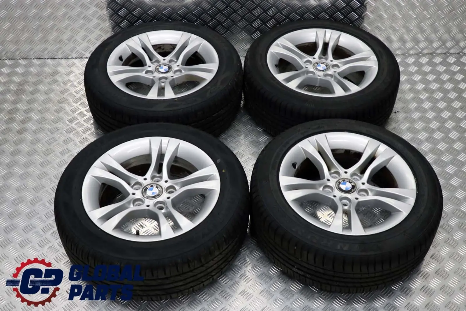 BMW E90 E91 Complete Set 4x Wheel with Tyres 16" 7J ET:31 Double Spoke 268