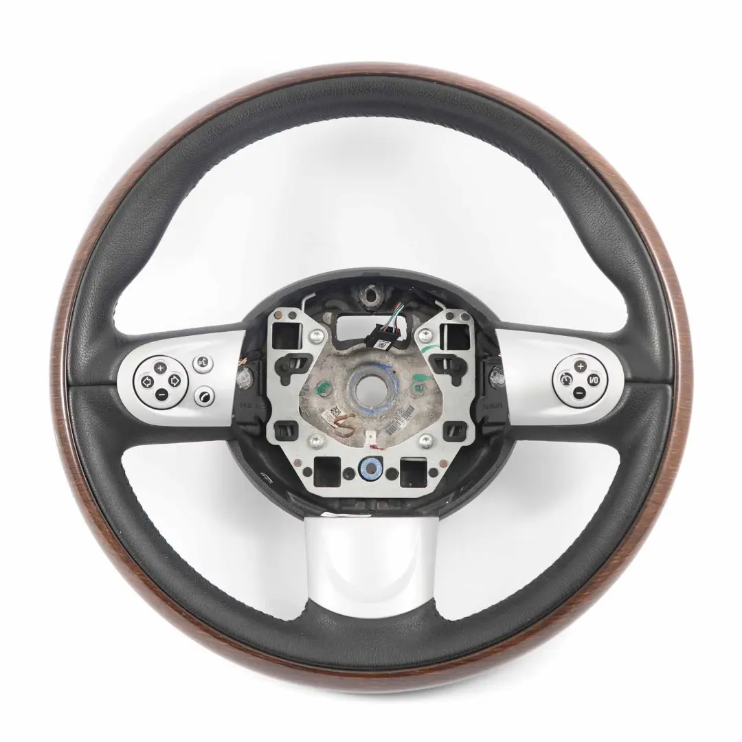 Steering Wheel Mini Cooper R56 R55 R57 Wood / Black Leather Sport Multifunction