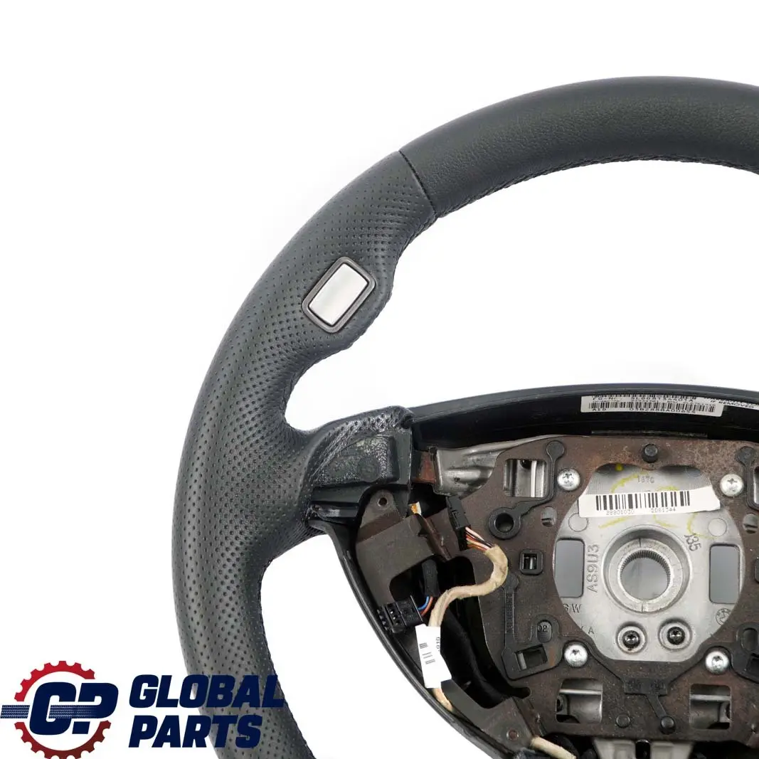 BMW 7 Series E65 E66 Black New Leather Sport Steering Wheel with Black Threads