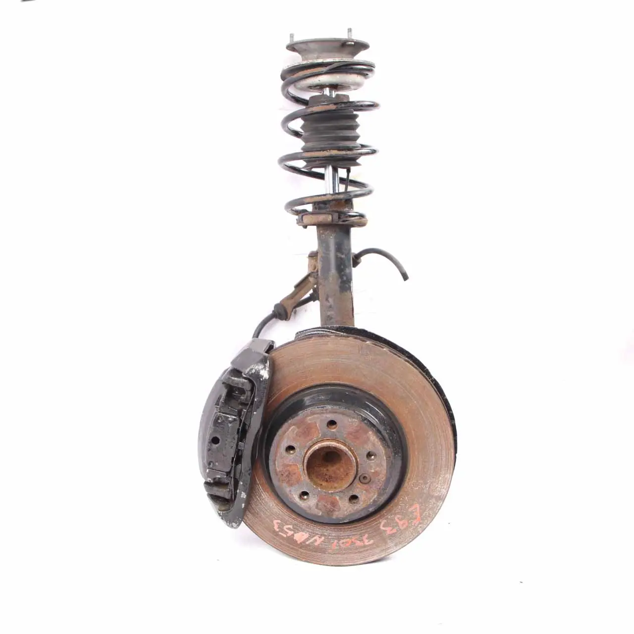 BMW E92 330i N53 Front Right O/S Spring Strut Leg Suspension Hub Brake Disc