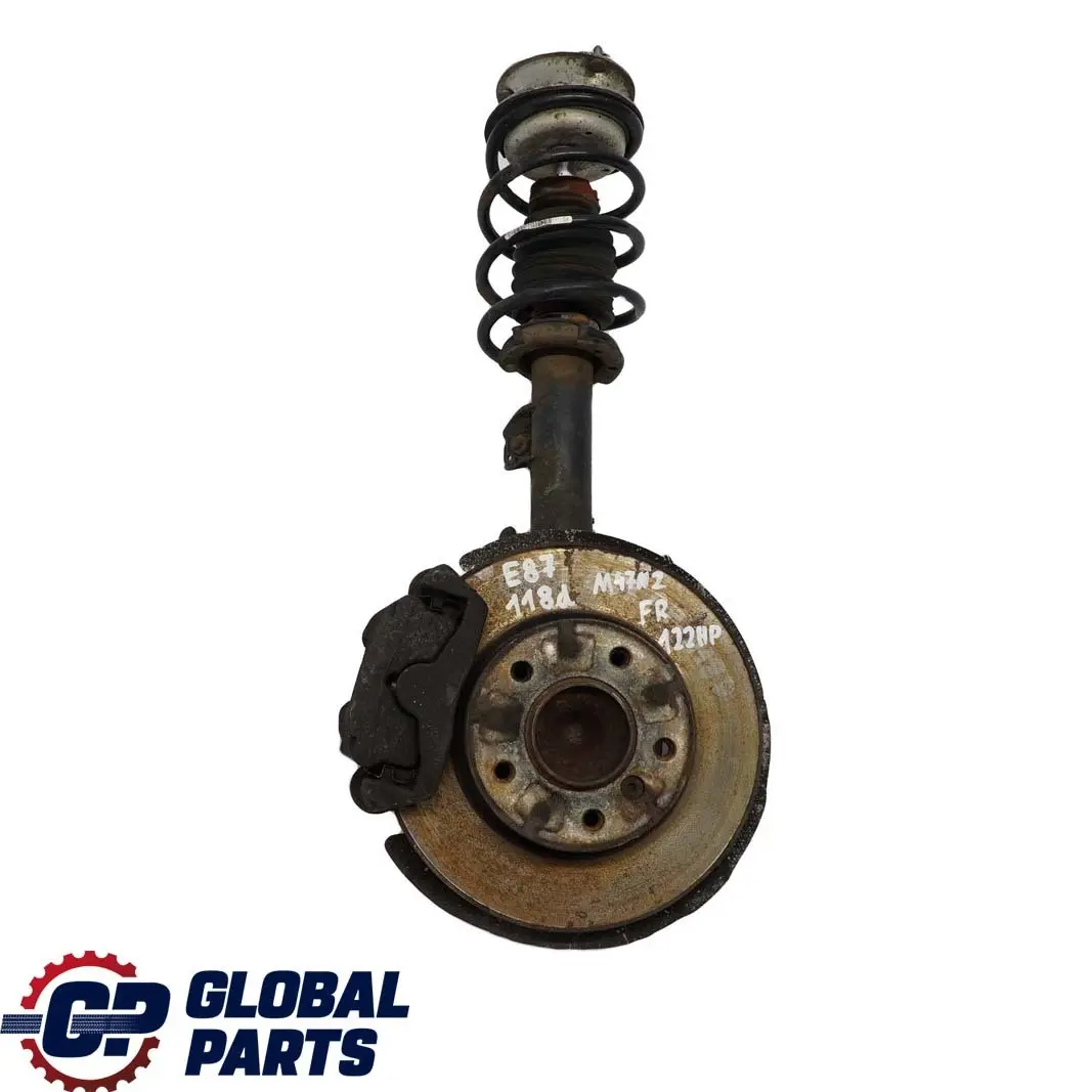 BMW 1 E87 118d M47N2 Delantero Derecho Pierna Muelle Strut Freno Suspensión Hub