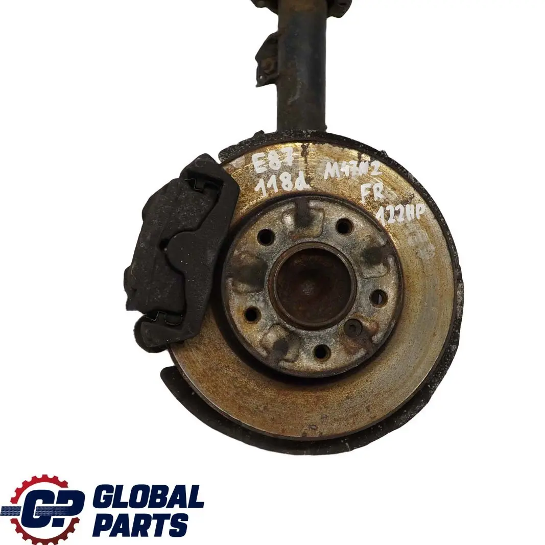 BMW 1 E87 118d M47N2 Delantero Derecho Pierna Muelle Strut Freno Suspensión Hub