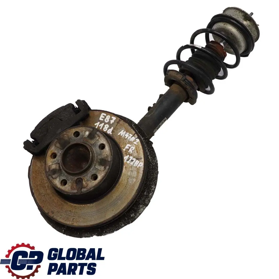 BMW 1 E87 118d M47N2 Delantero Derecho Pierna Muelle Strut Freno Suspensión Hub