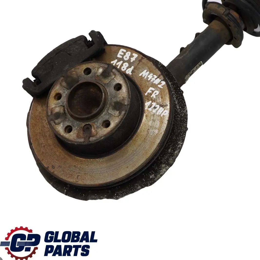 BMW 1 E87 118d M47N2 Delantero Derecho Pierna Muelle Strut Freno Suspensión Hub