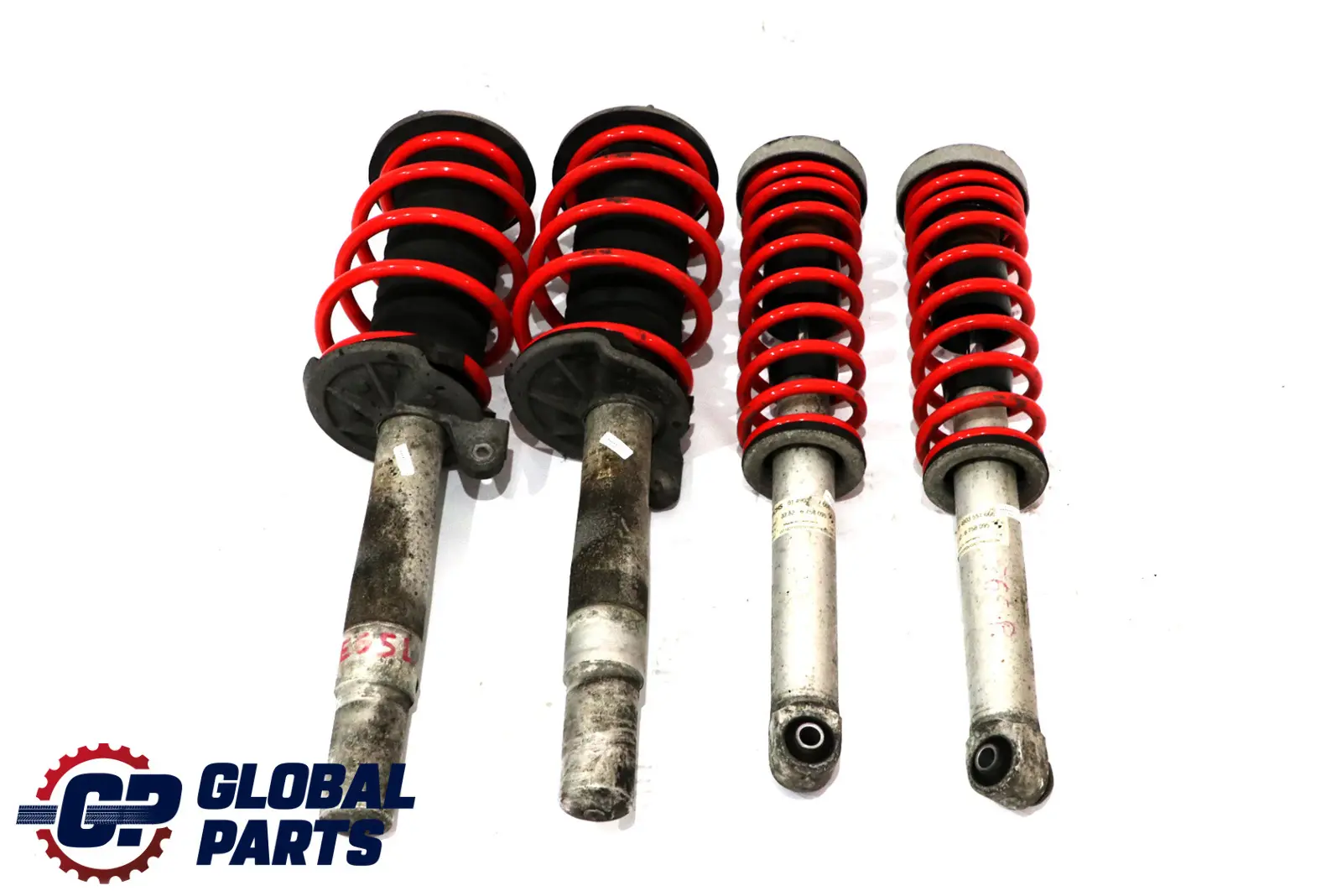 BMW 7 Series E65 Front Rear Spring Strut Shock Absorber Red Coil Springs Set