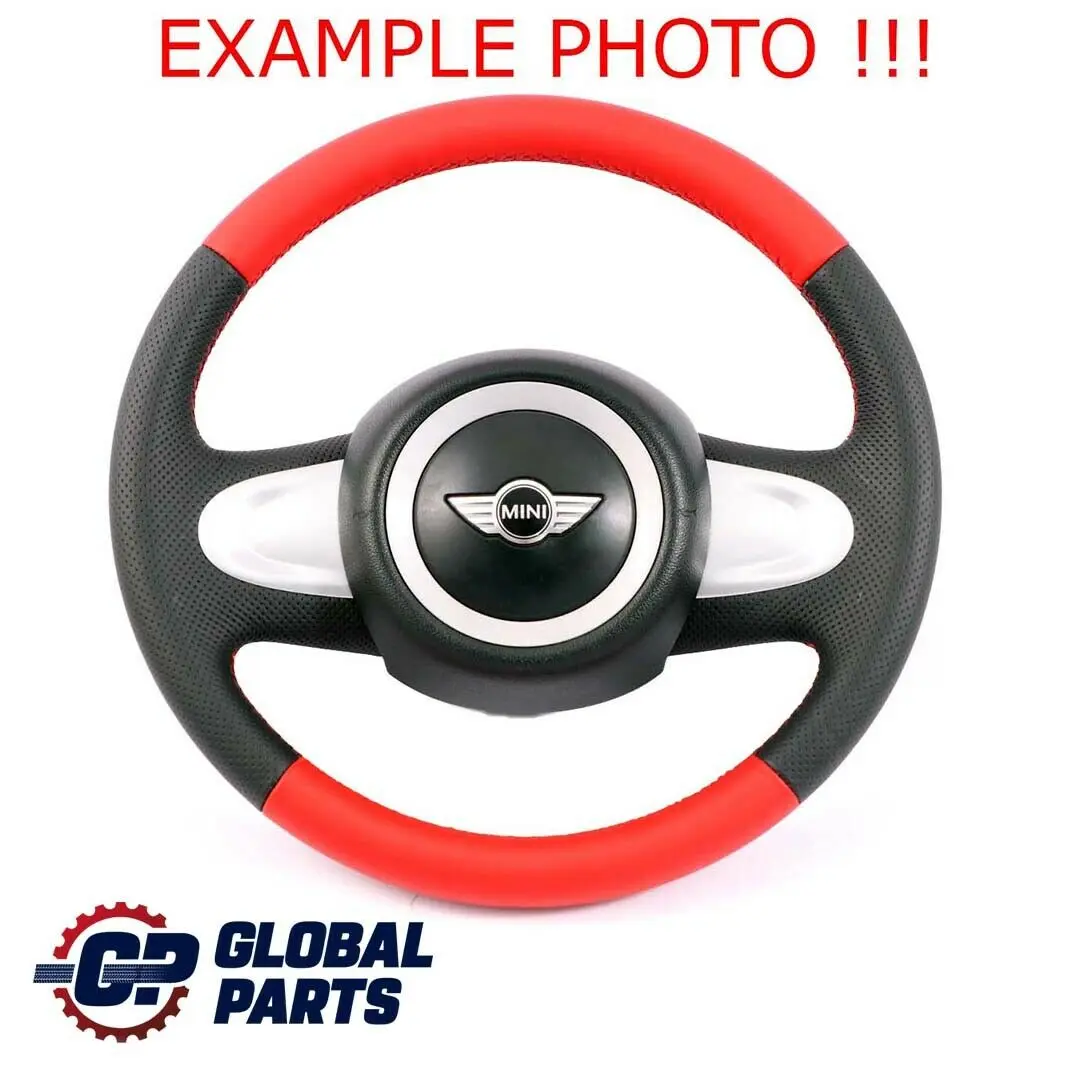 Mini Cooper One R56 R60 NEW Red Leather Sport Look Steering Wheel 2 Spoke