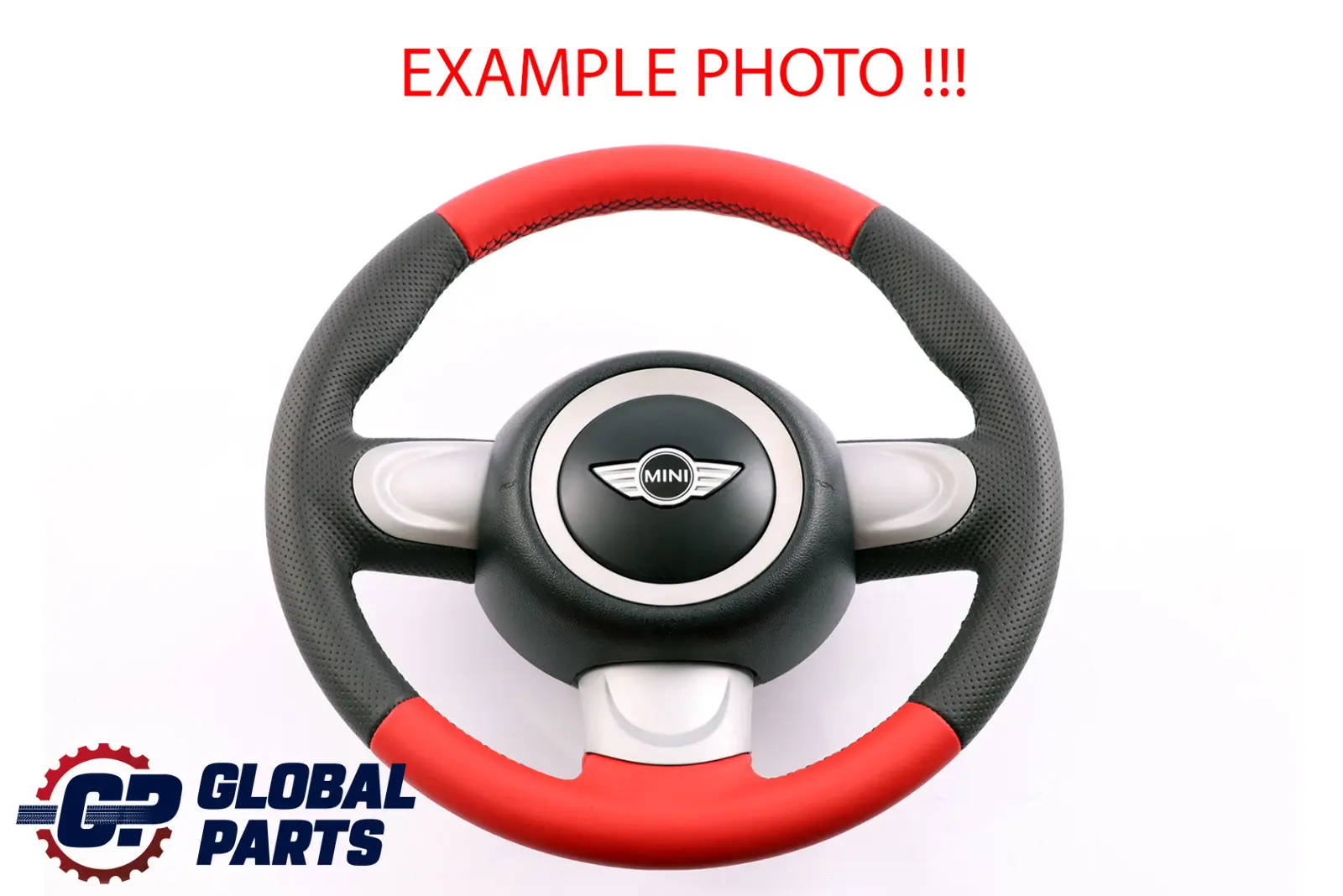 BMW Mini Cooper R55 R56 R60 NEW Black / Red Leather Sport Steering Wheel 3 Spoke