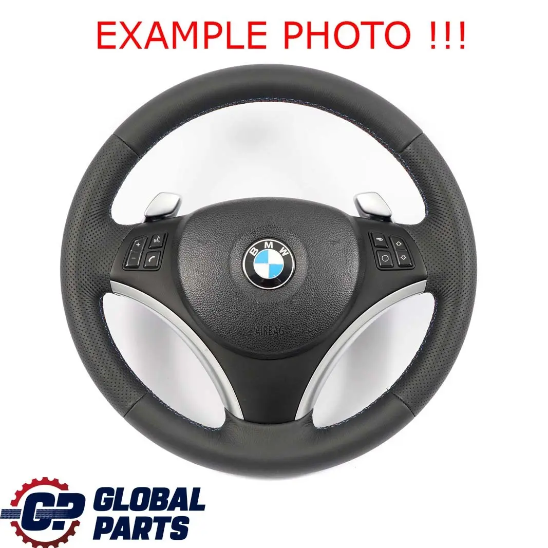 BMW E87 E90 E91 E92 E93 NEW Leather M-Sport Look Steering Wheel Paddle Shift