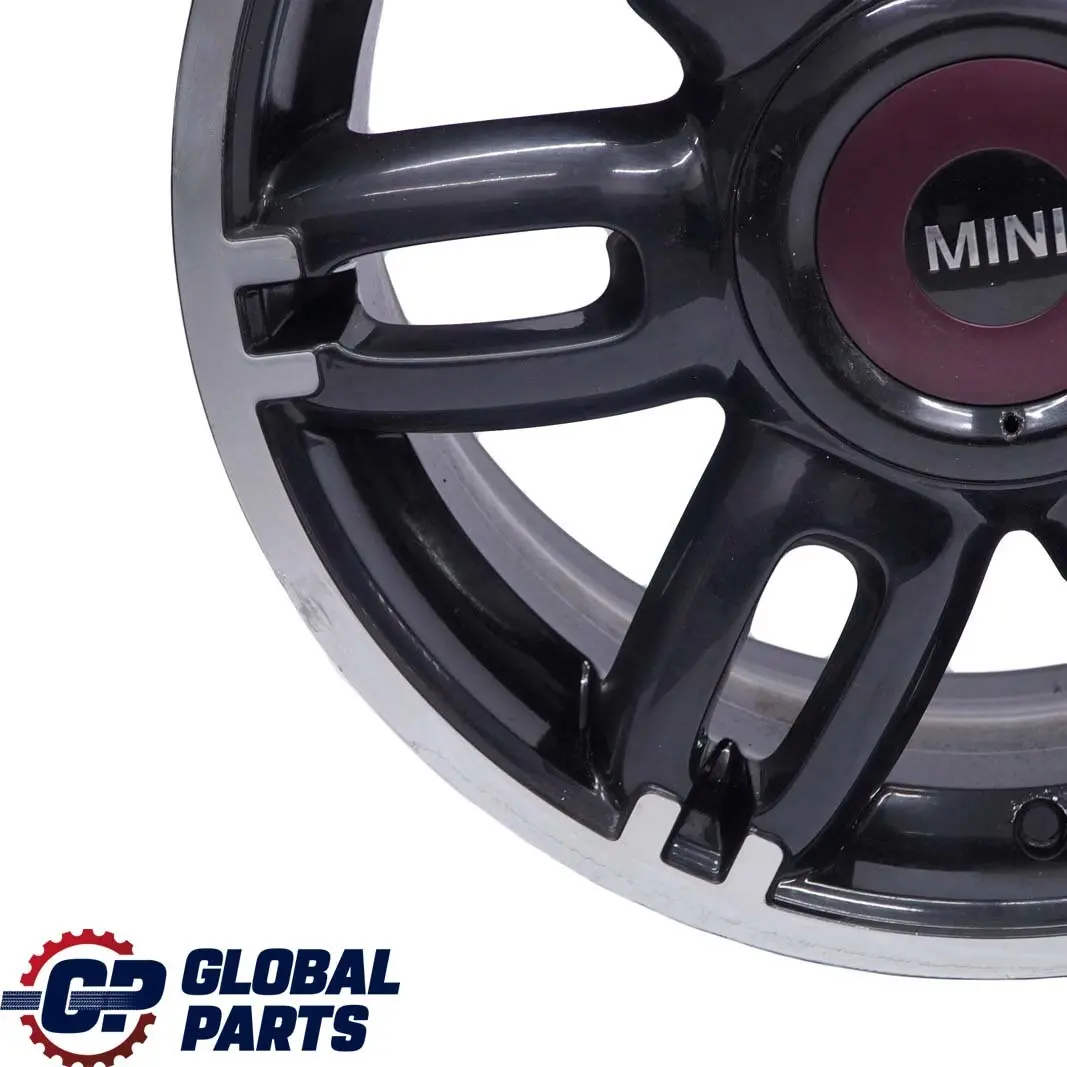 Mini Cooper One R55 R56 R57 Black Wheel Alloy Rim 17" ET:48 7J Twin Spoke 128