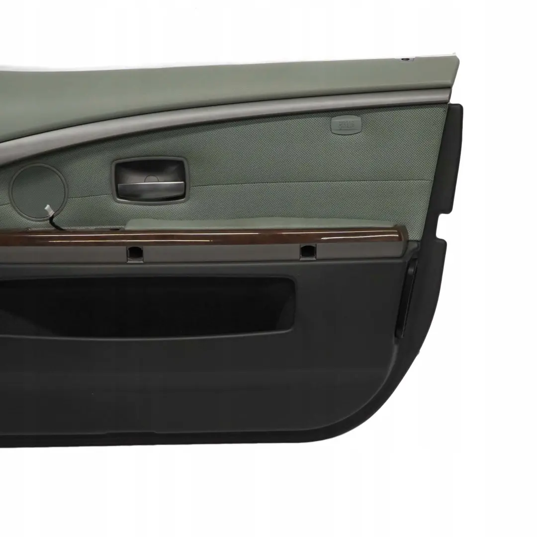 BMW E65 E66 Delantero Derecho Tarjeta De Puerta De cuero Nasca Verde Forro Trim