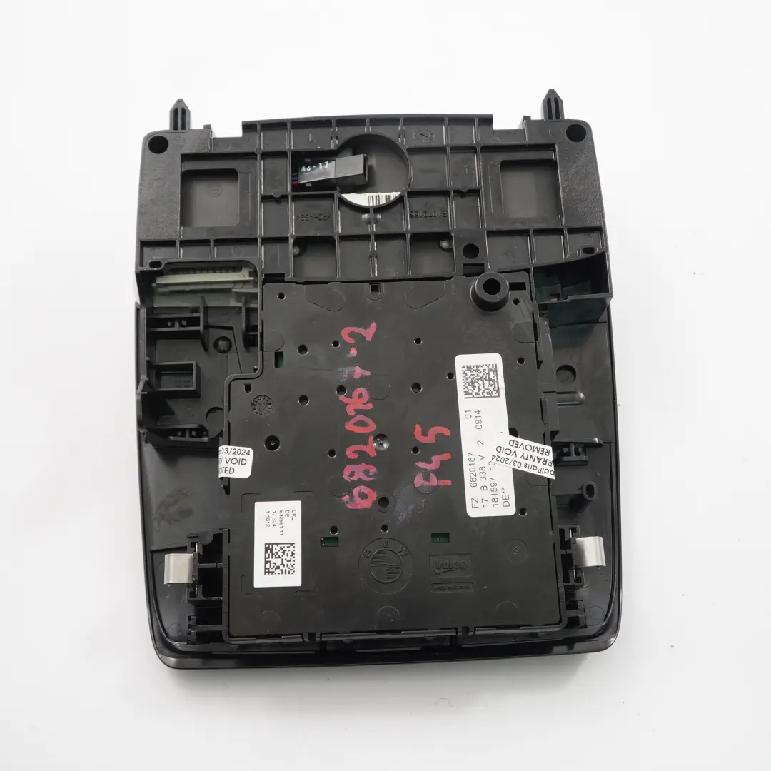 Luz techo BMW F45 F46 Lámpara lectura Interruptor Panel Módulo Negro 6820167