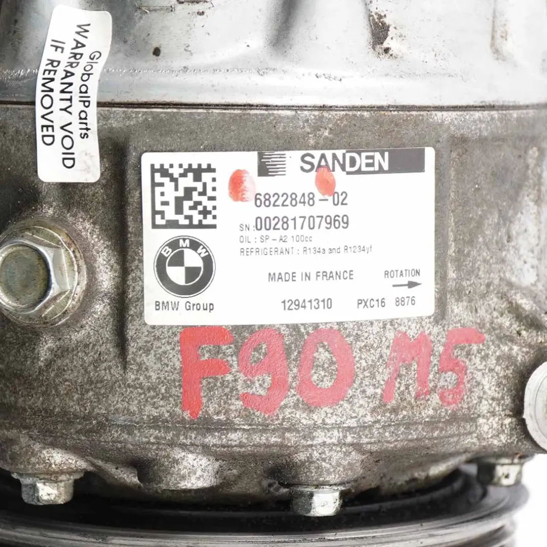 Compresor Aire Acondicionado BMW F90 M5 G11 G30 Gasolina A/C Bomba 6822848